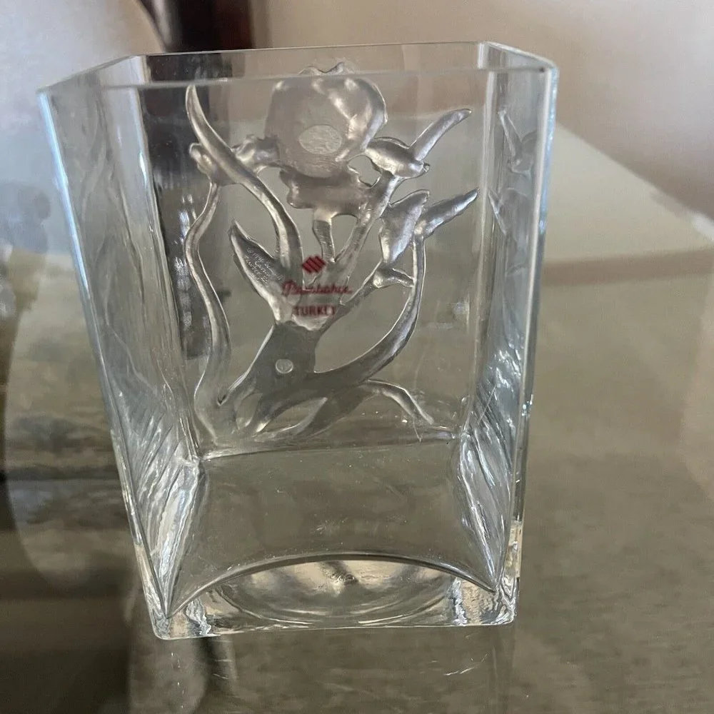 Pasabahce Turkish Floral‎ Glass Vase